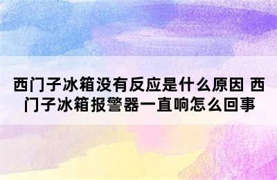 西门子冰箱没有反应是什么原因 西门子冰箱报警器一直响怎么回事